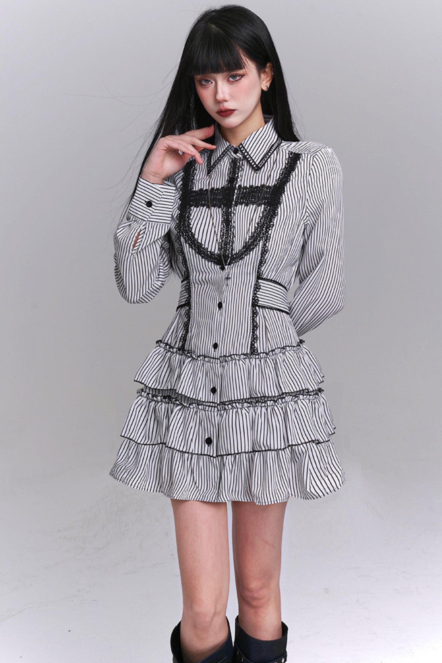 Subkultur Streifenhemdkleid 