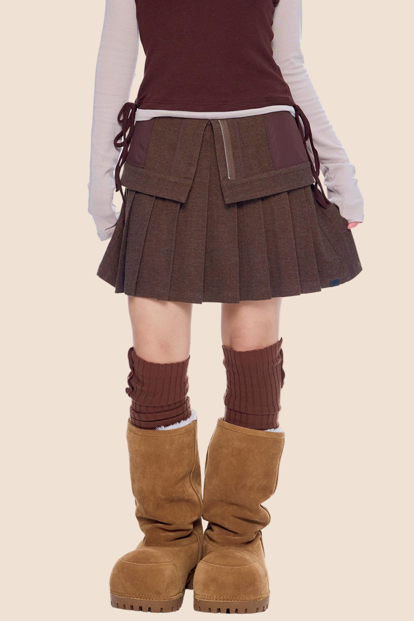Woolen Pleated Skirt