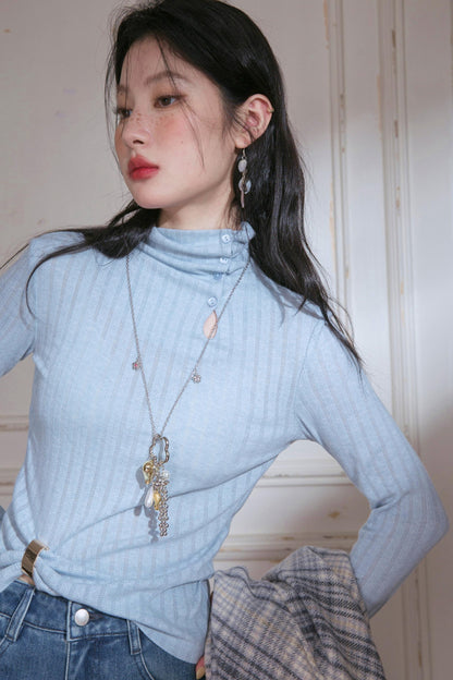 Oxygen Blue Turtleneck Sweater