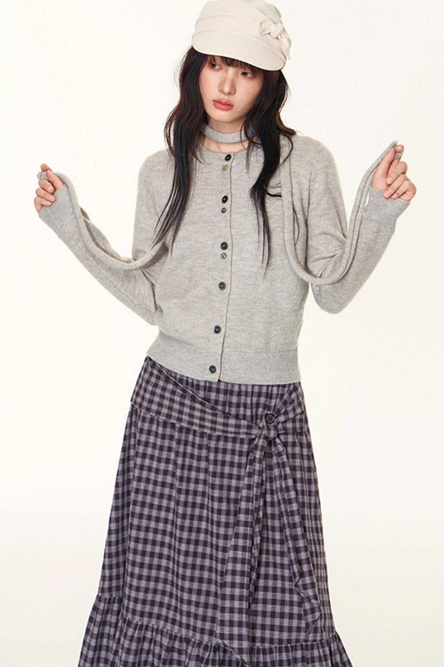 Plaid A-Line Maxi Skirt