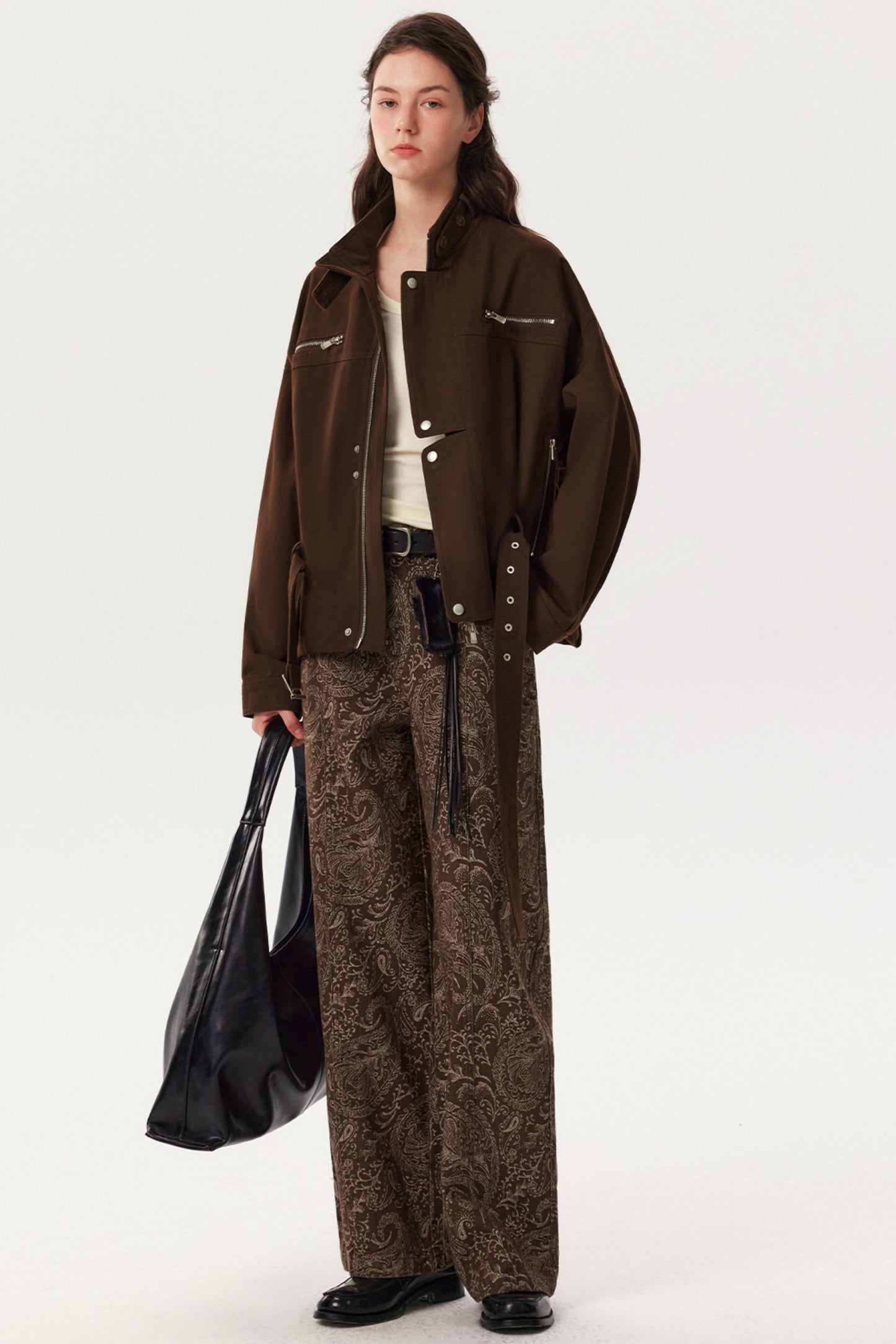 Silhouette Distressed Lace-Up Jacket