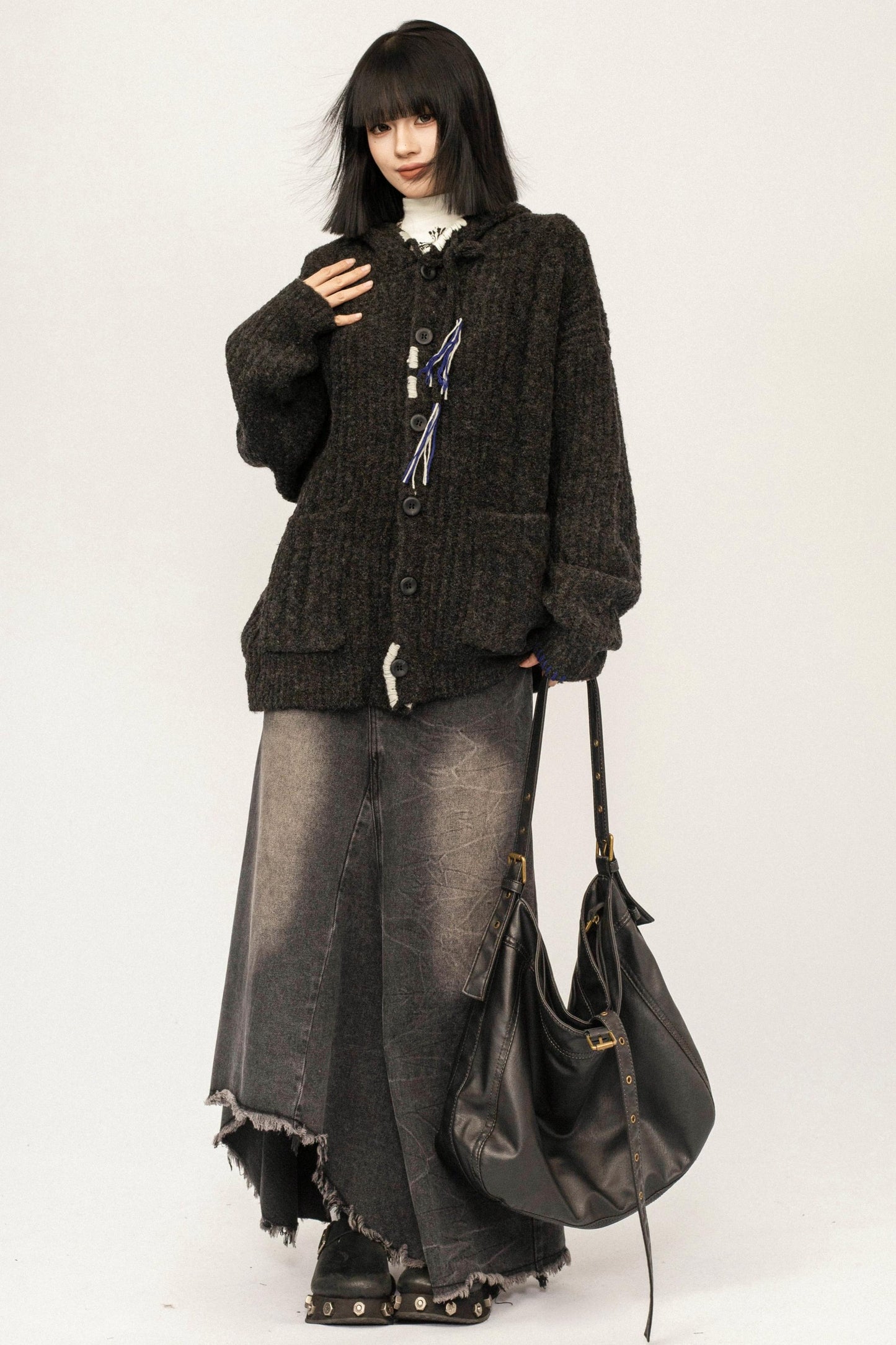 Retro Autumn Hooded Cardigan