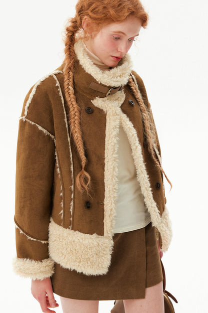 Retro Faux Shearling Coat