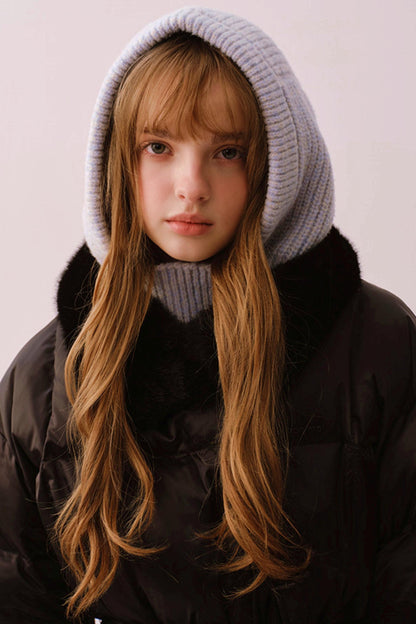 Sheep Wool Blend Knitted Balaclava