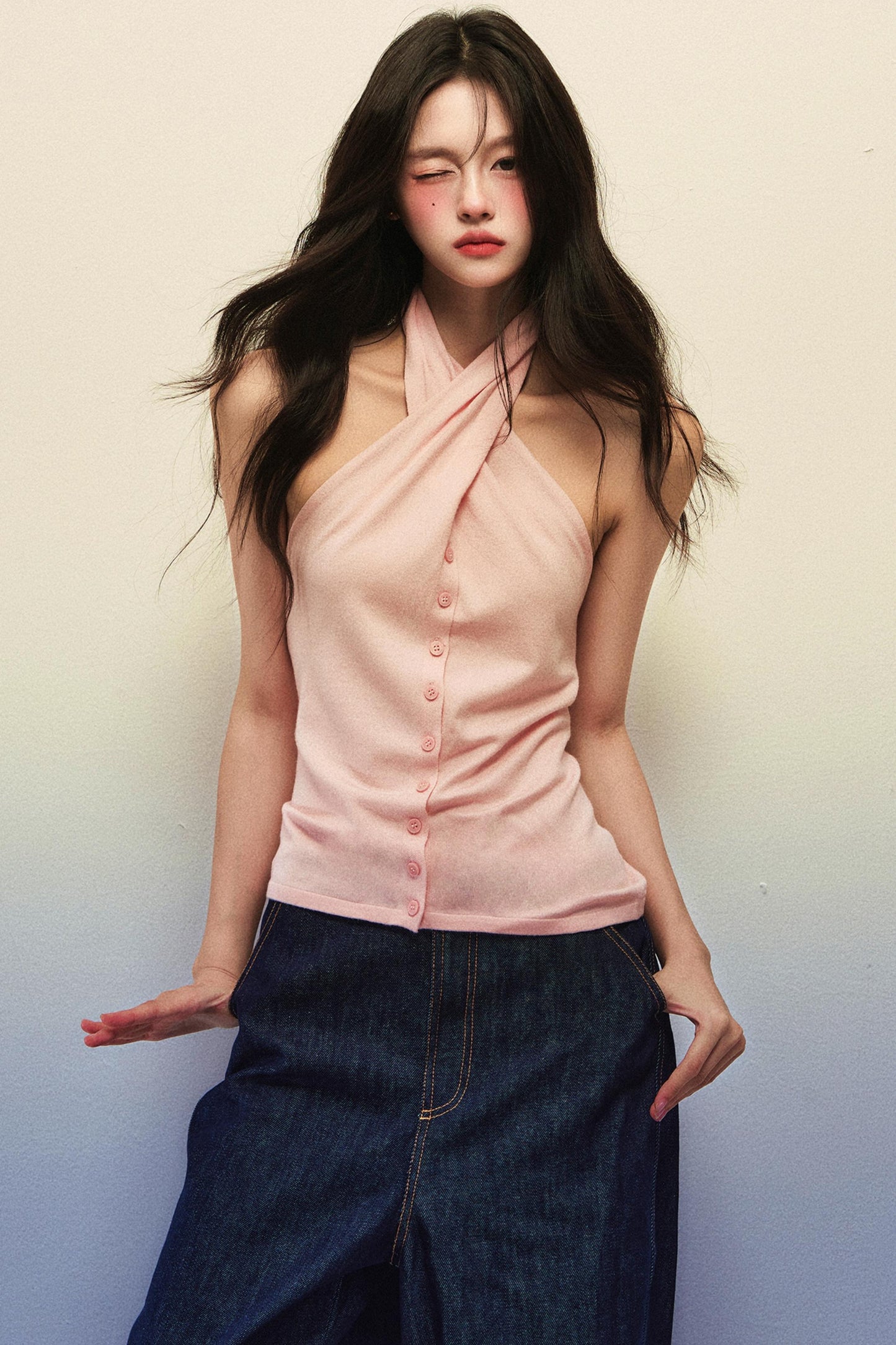 Fritillaria Cross Halterneck Top