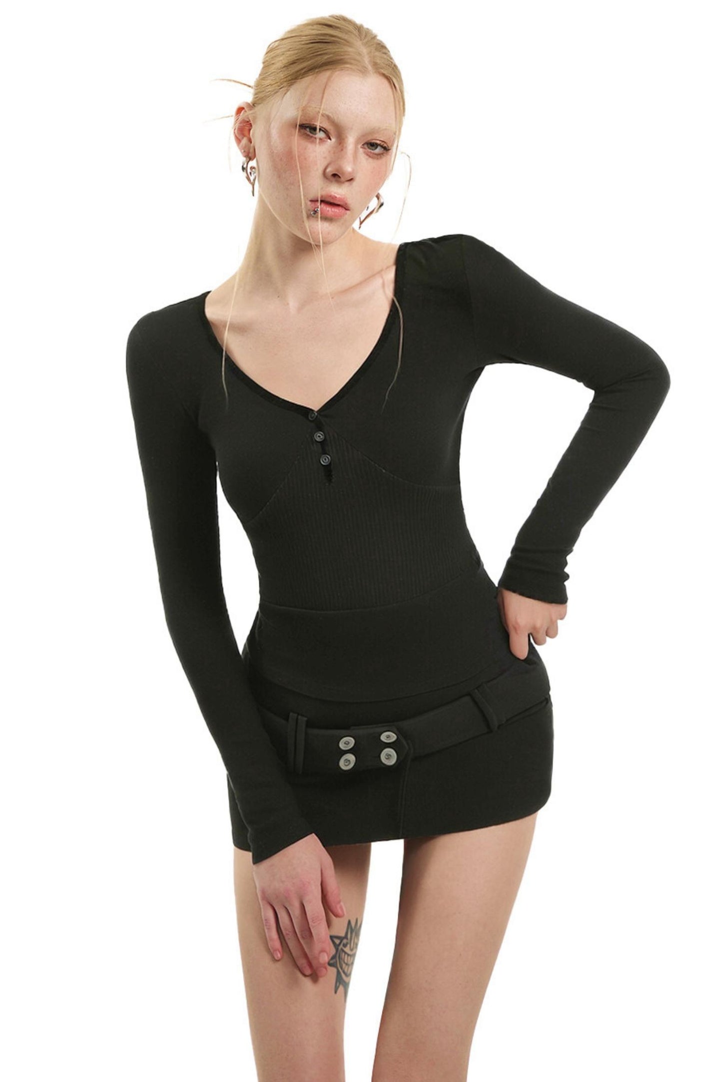 Retro Black Slim Skirt