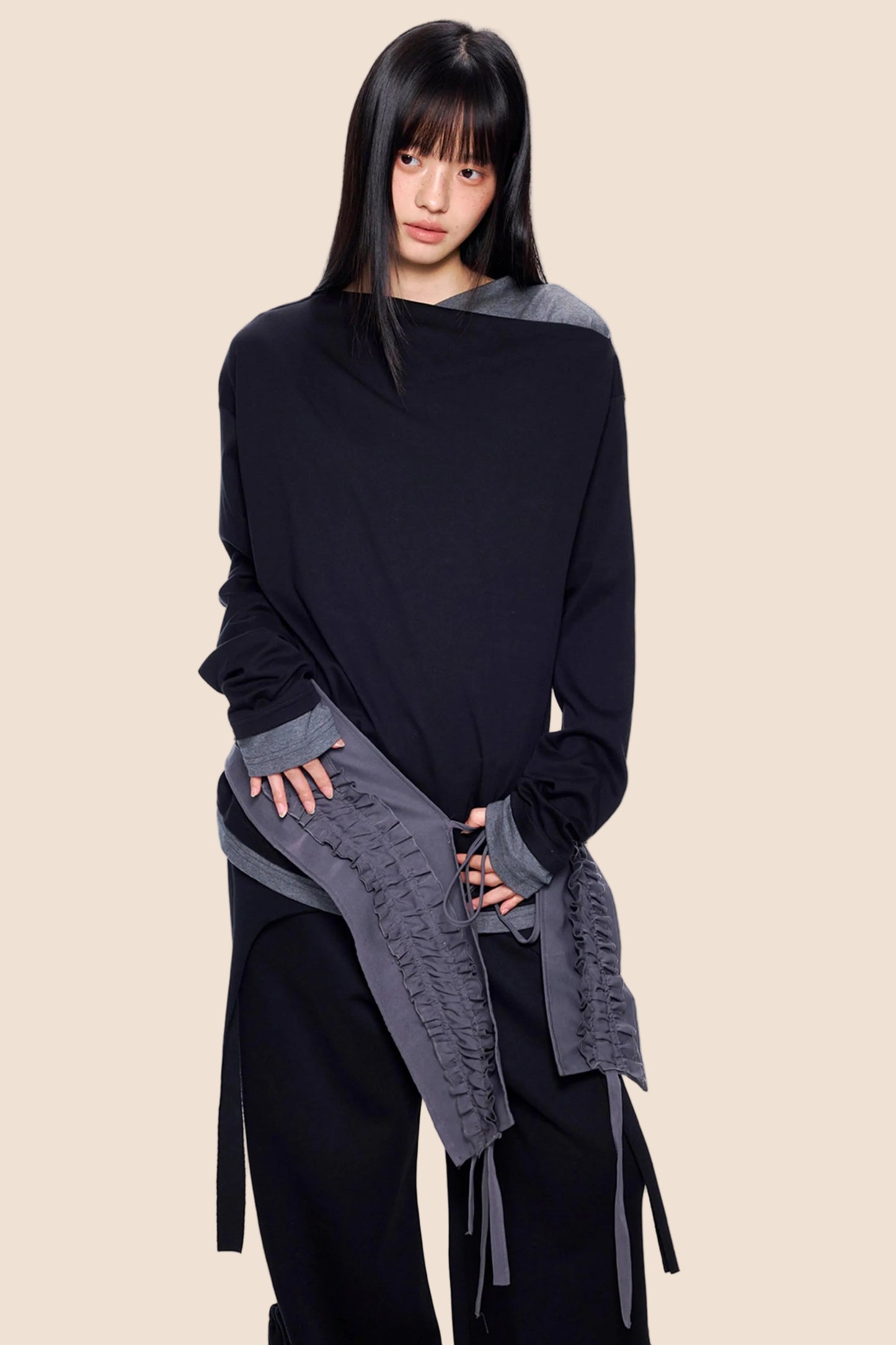 Structured Color-Block Blouse