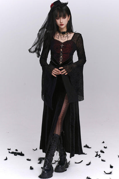 Sexy Gothic Flared Sleeve Dress