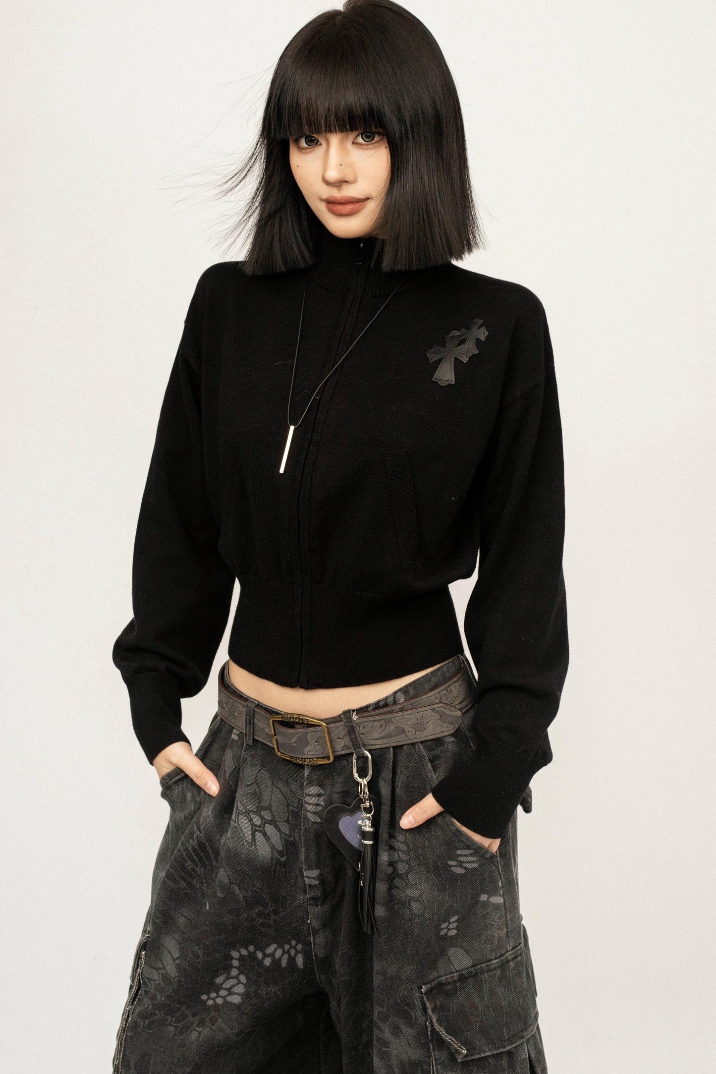 Retro Embroidered Knit Top