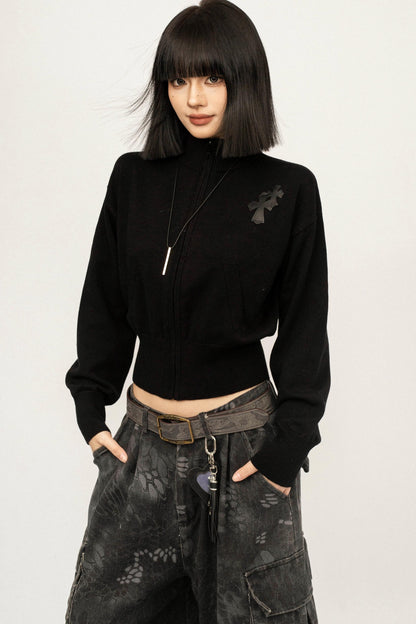 Retro Embroidered Knit Top