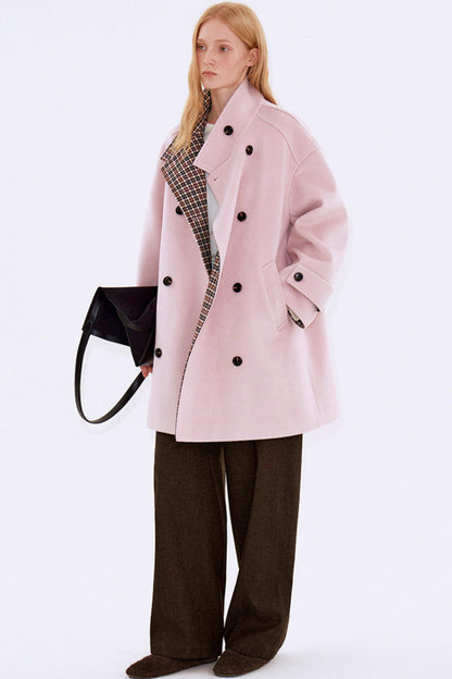 Misty Island Plaid Woolen Coat