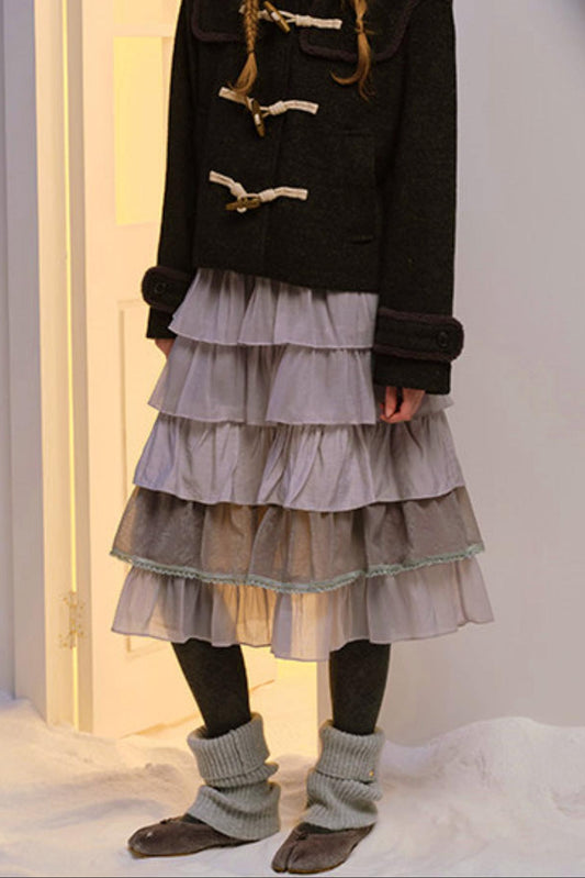 Hand-Dyed French Ruffled Skirt