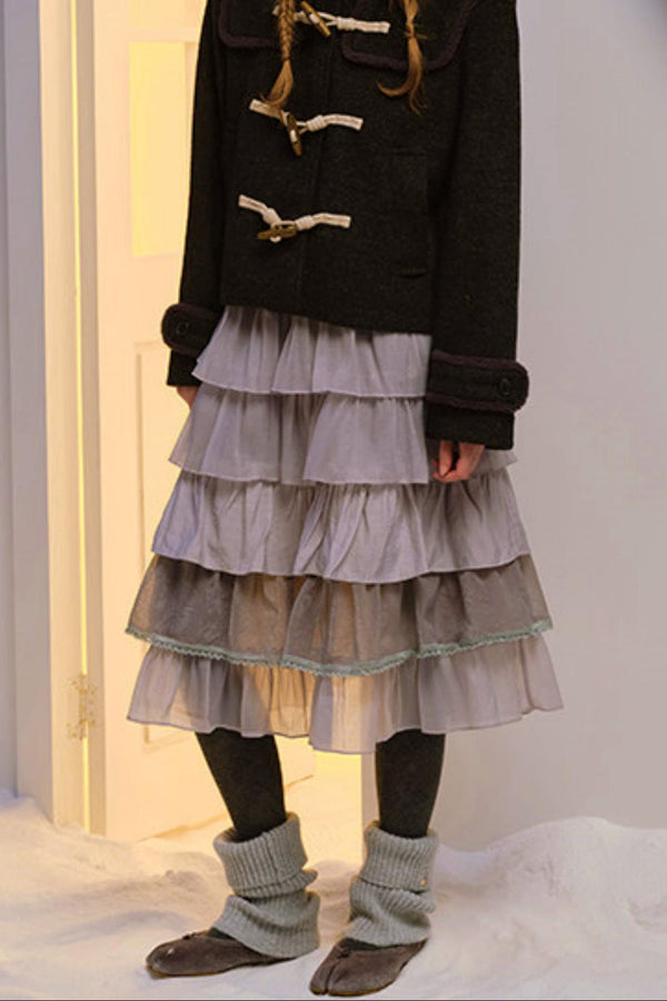 Hand-Dyed French Ruffled Skirt