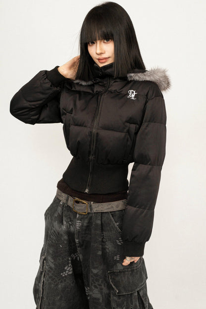 Retro Hooded Fur Collar Jacket
