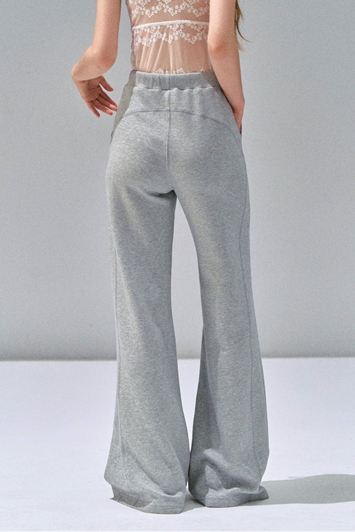Grey Straight-Leg Sweatpants