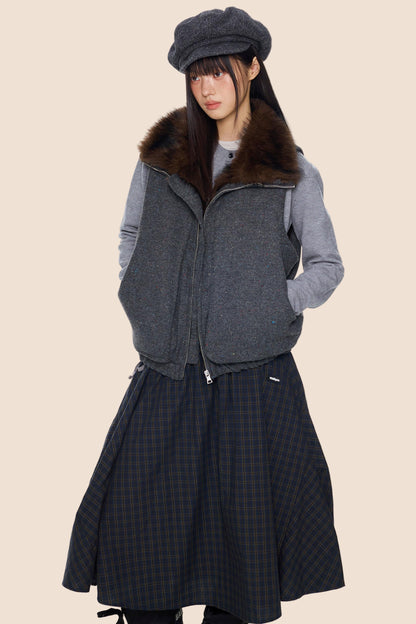 Furry Stand-Up Collar Vest