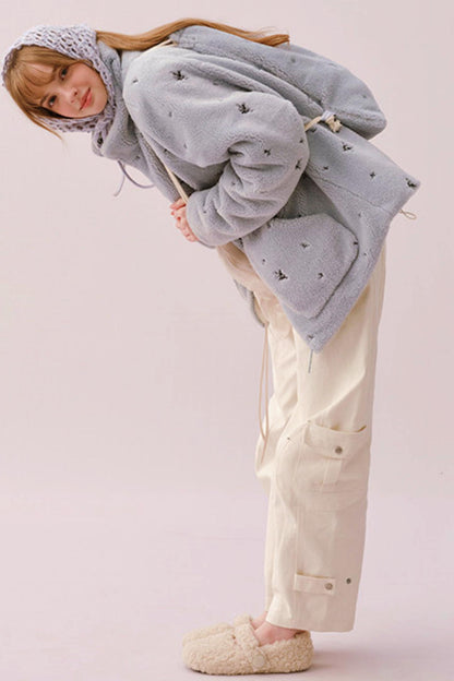 Soft Velvet Floral Backpack