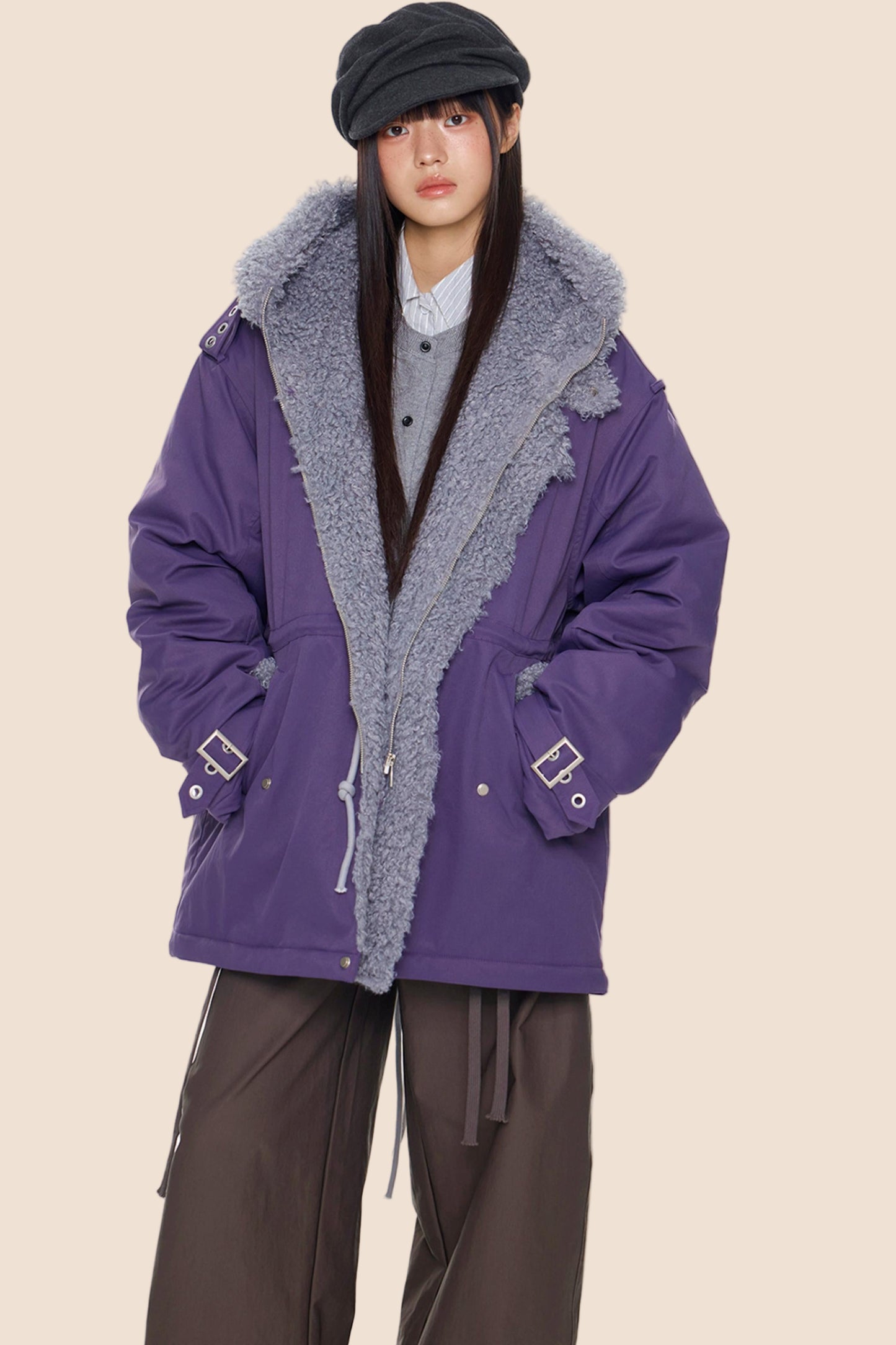 Furry Hooded Cotton Jacket