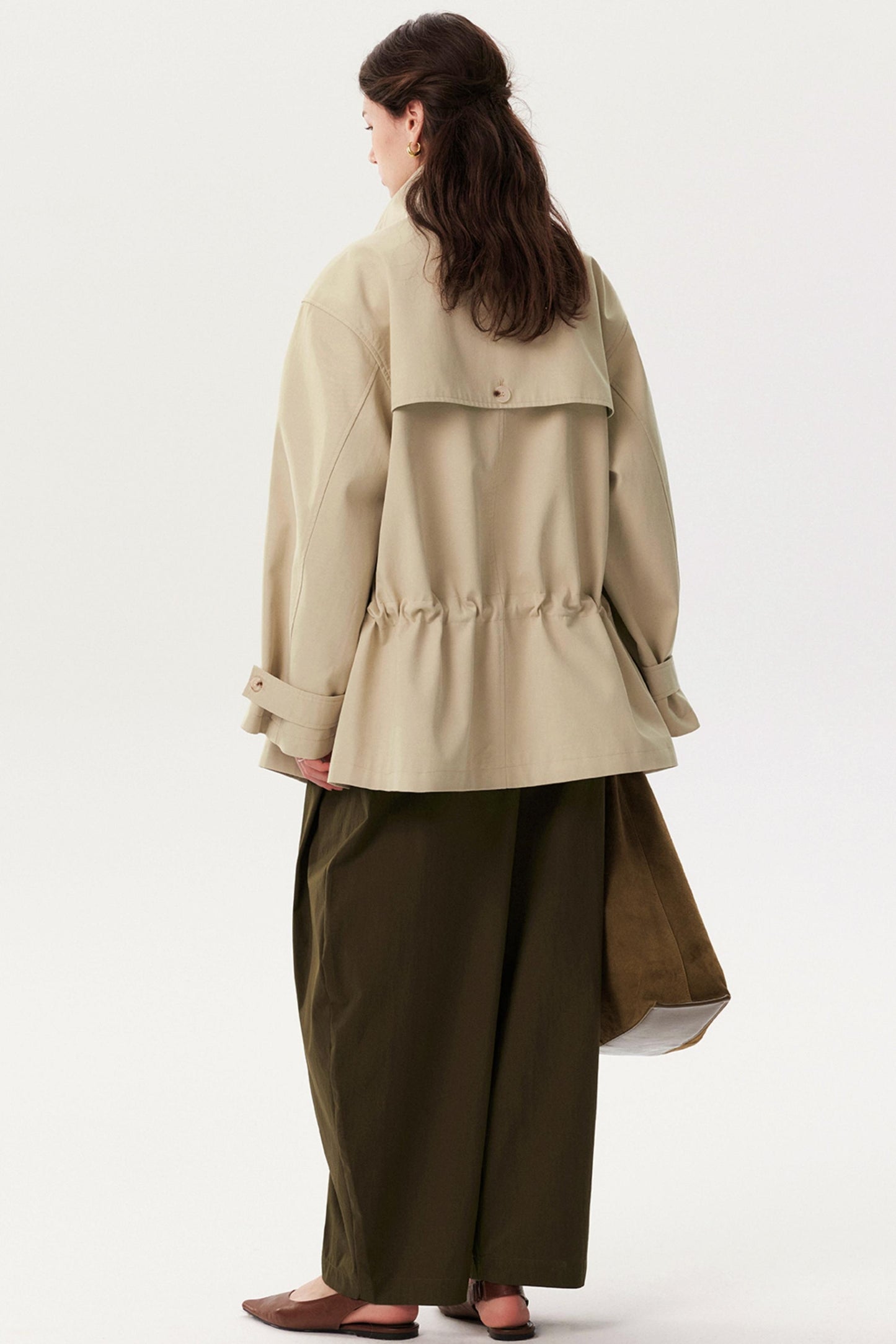 Paper Texture Pleated Scimitar Pants