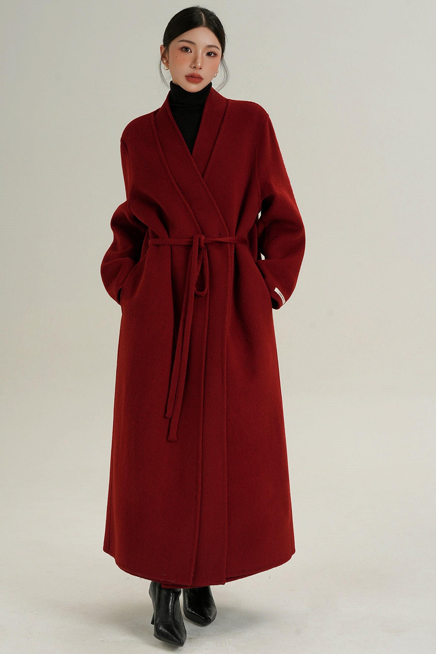 Sophisticated Red Wool Coat