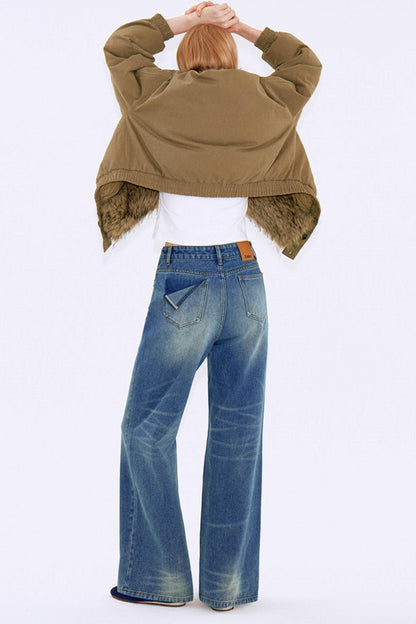 Vintage Washed Denim Jeans