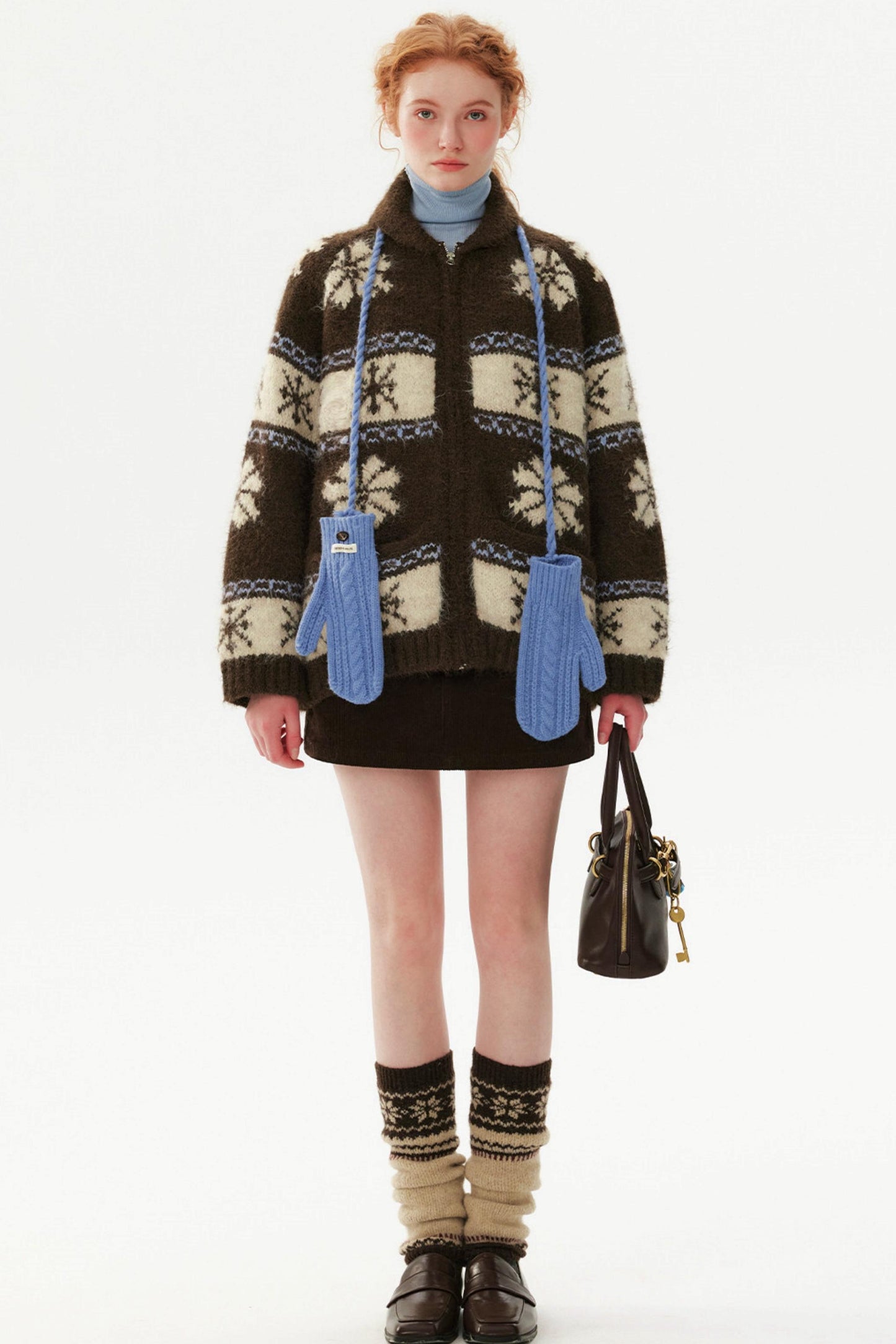 Retro Snowflake Zipper Jacket