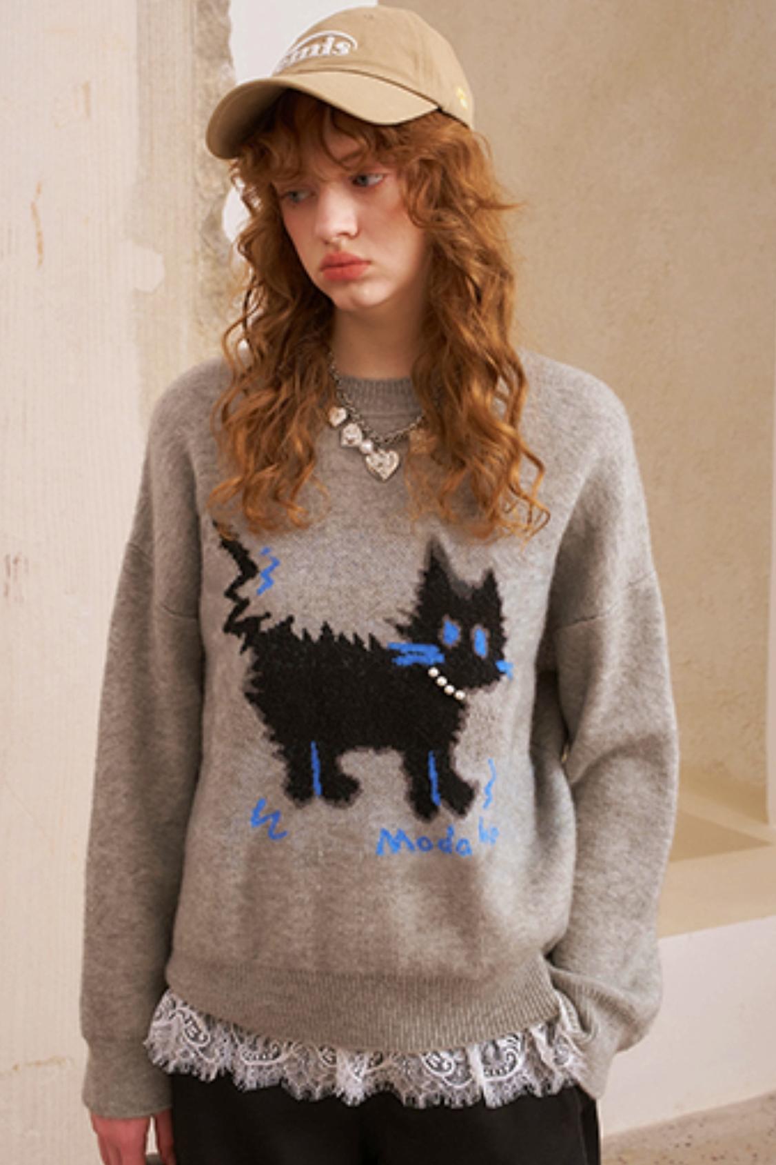 Pearl Kitten Pullover Top