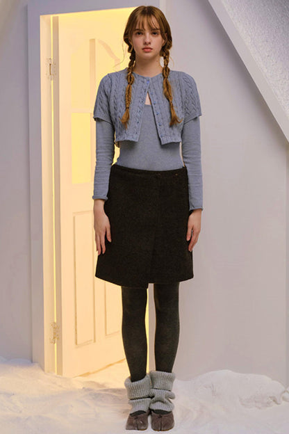 Twisted Cape Cardigan Set