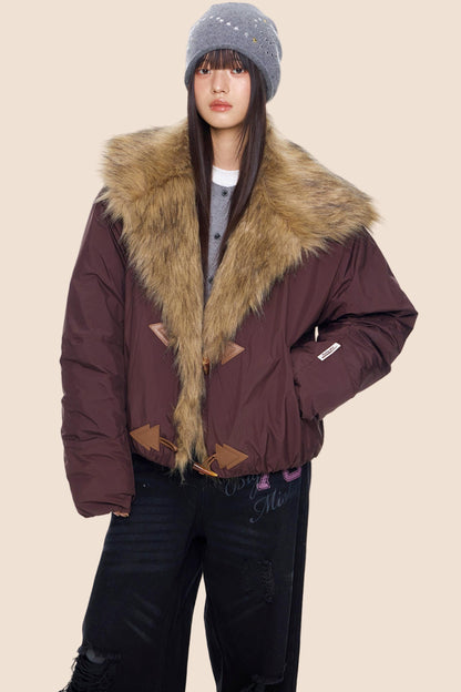 Fur Collar Toggle Jacket