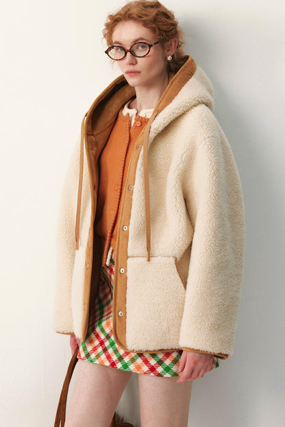 Reversible Hooded Suede Jacket