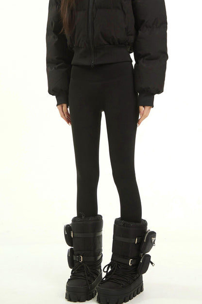 Black High-Waisted Autumn Pants