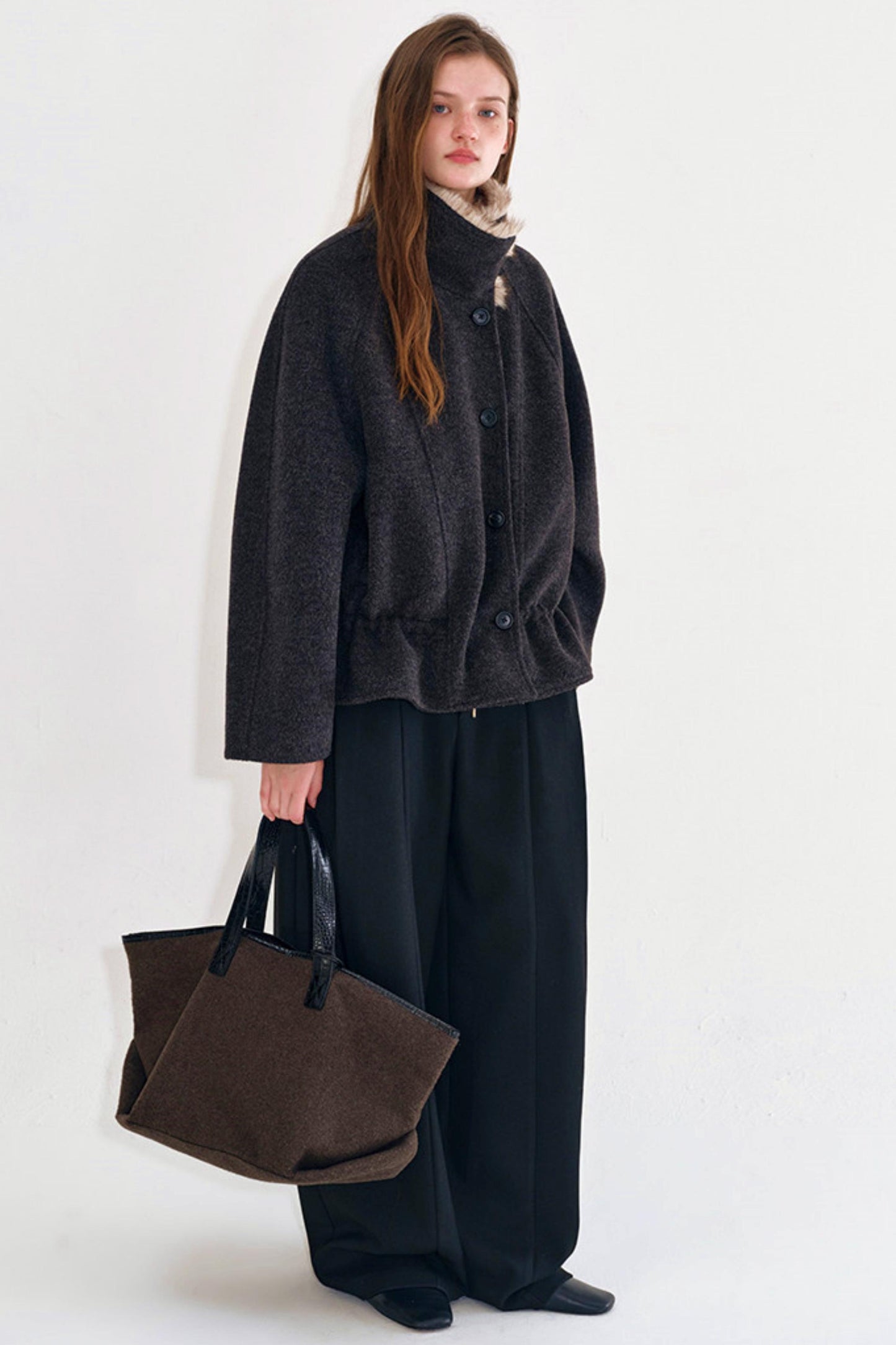 Sunset Wool Fur Collar Coat