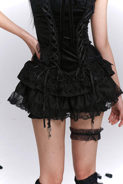 Black Puffy Black Culotte Set-Up