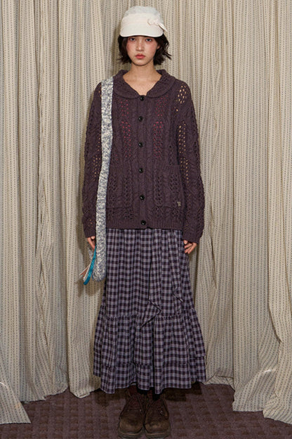 Vintage Petal Collar Cardigan