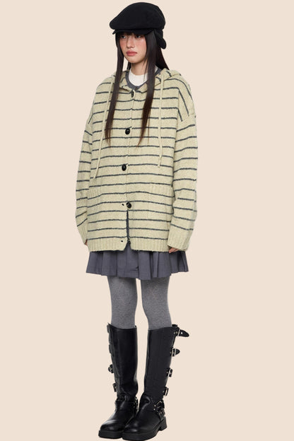 Vintage Hooded Sweater Jacket