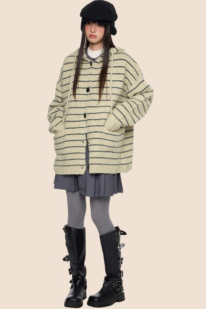 Vintage Hooded Sweater Jacket