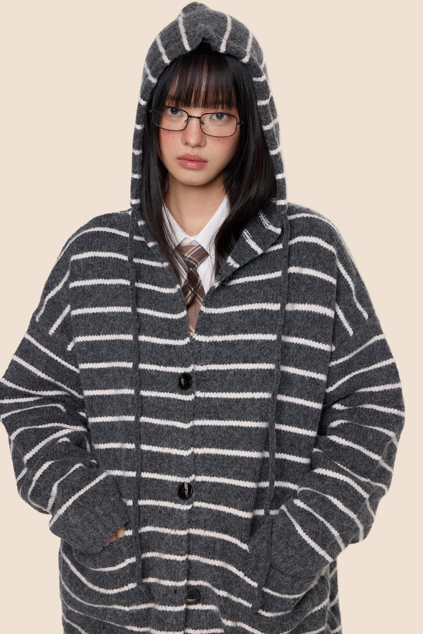 Vintage Hooded Sweater Jacket