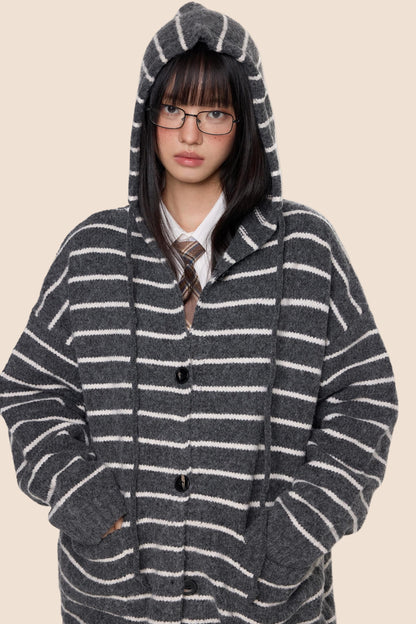 Vintage Hooded Sweater Jacket