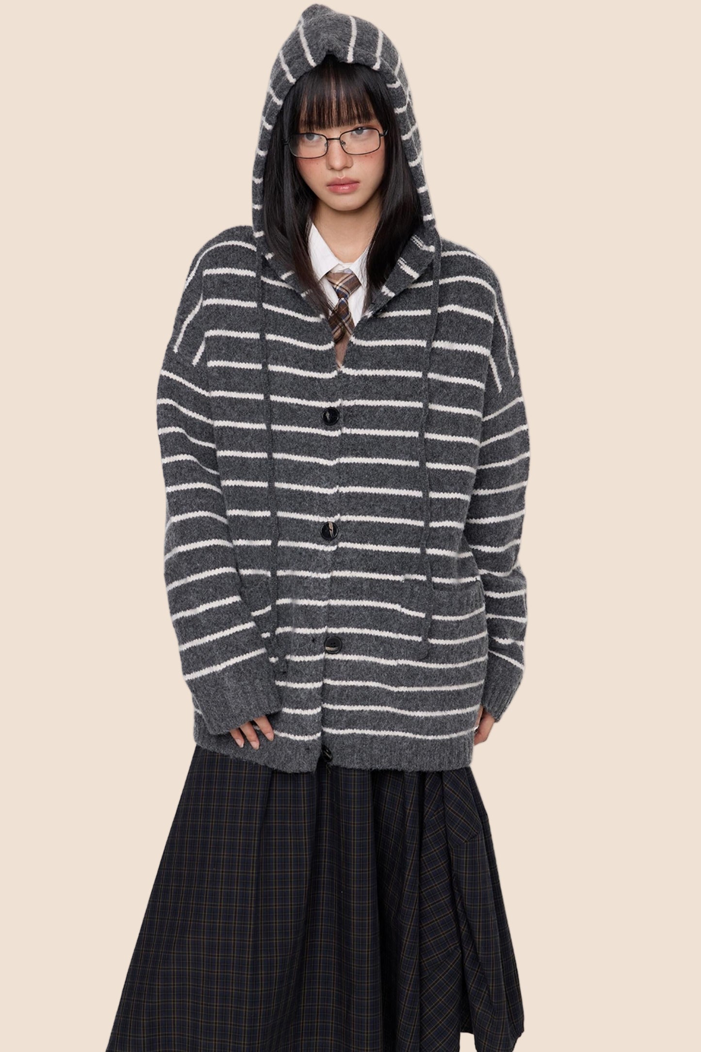 Vintage Hooded Sweater Jacket