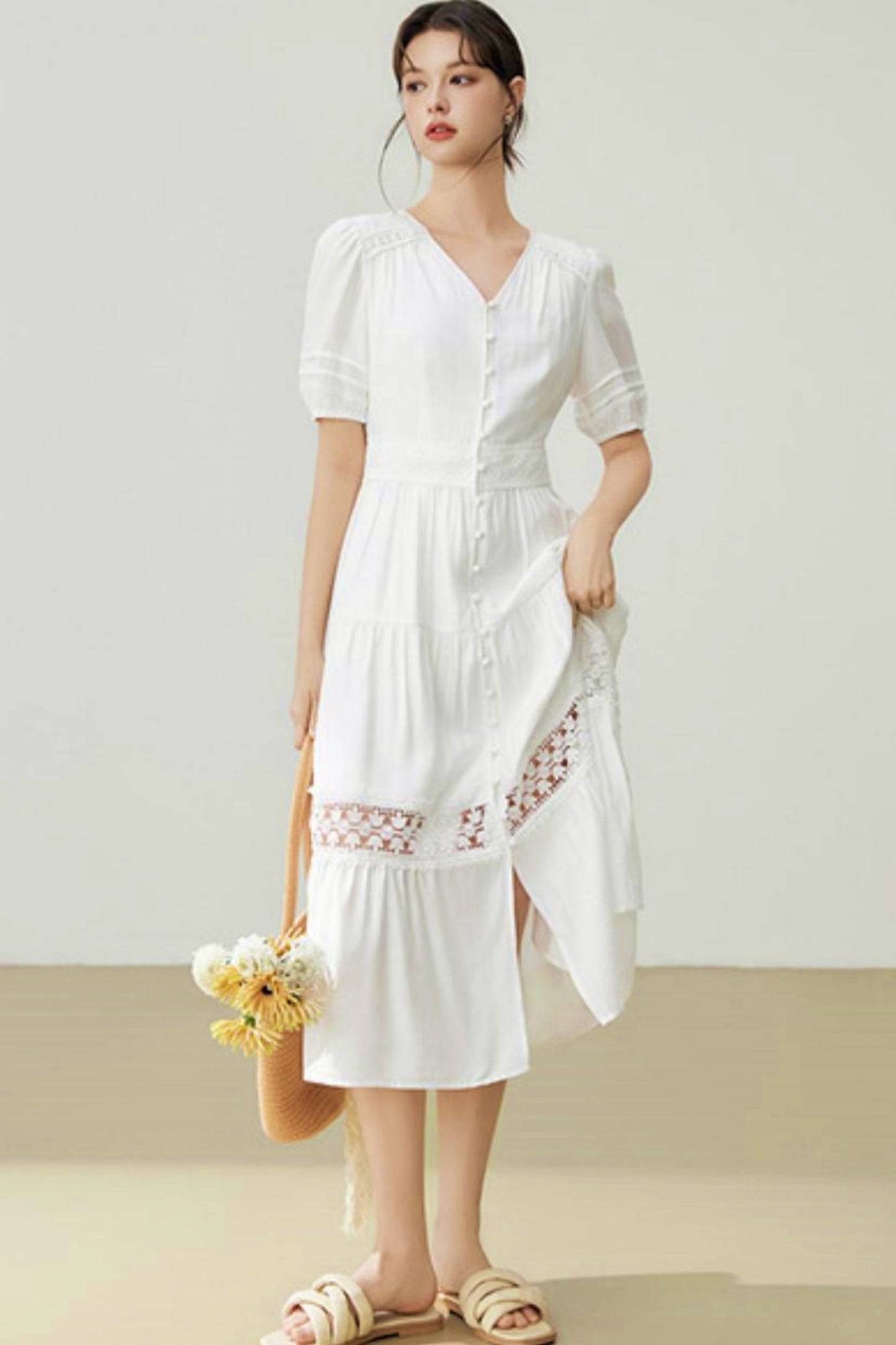 Summer Bubble Sleeve Dress