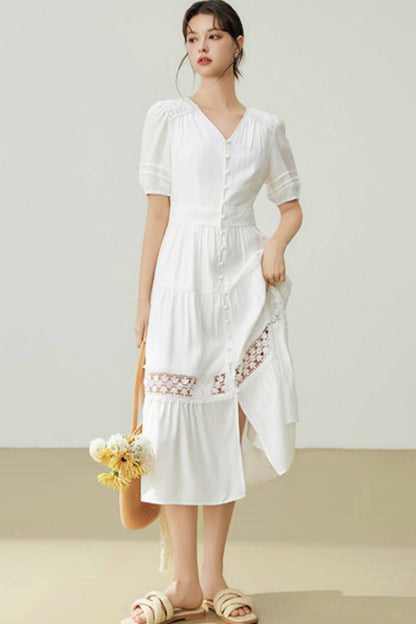 Summer Bubble Sleeve Dress