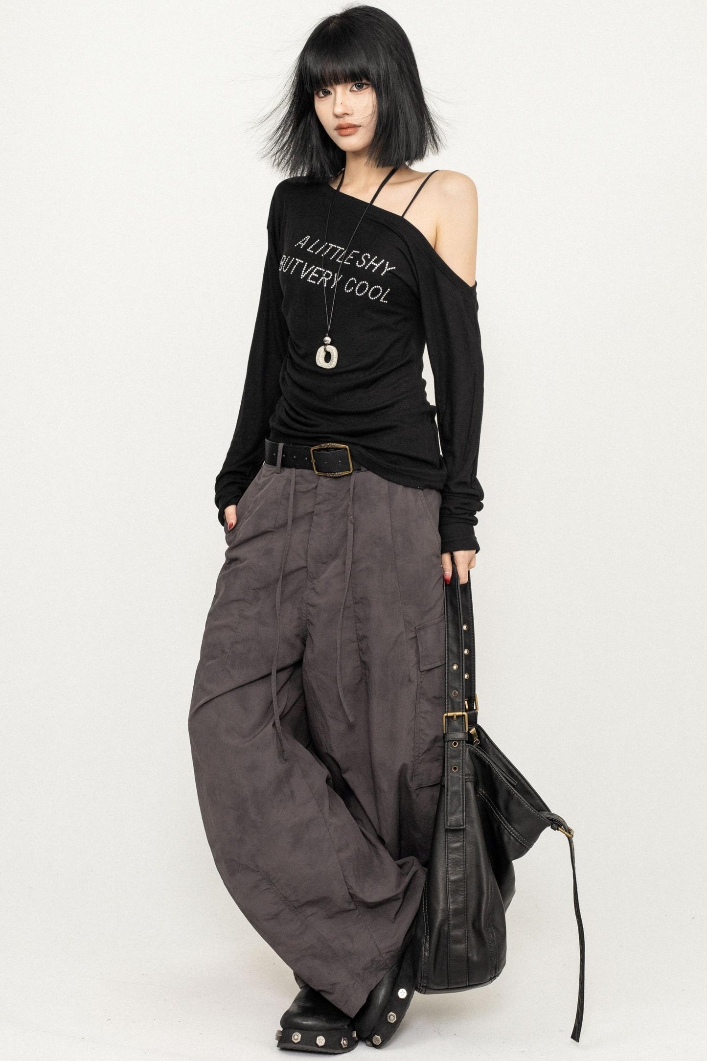 Slim Fit Black Off-Shoulder Blouse