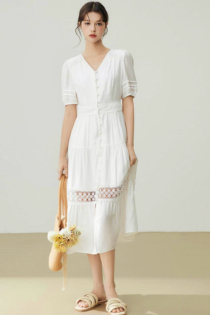 Summer Bubble Sleeve Dress