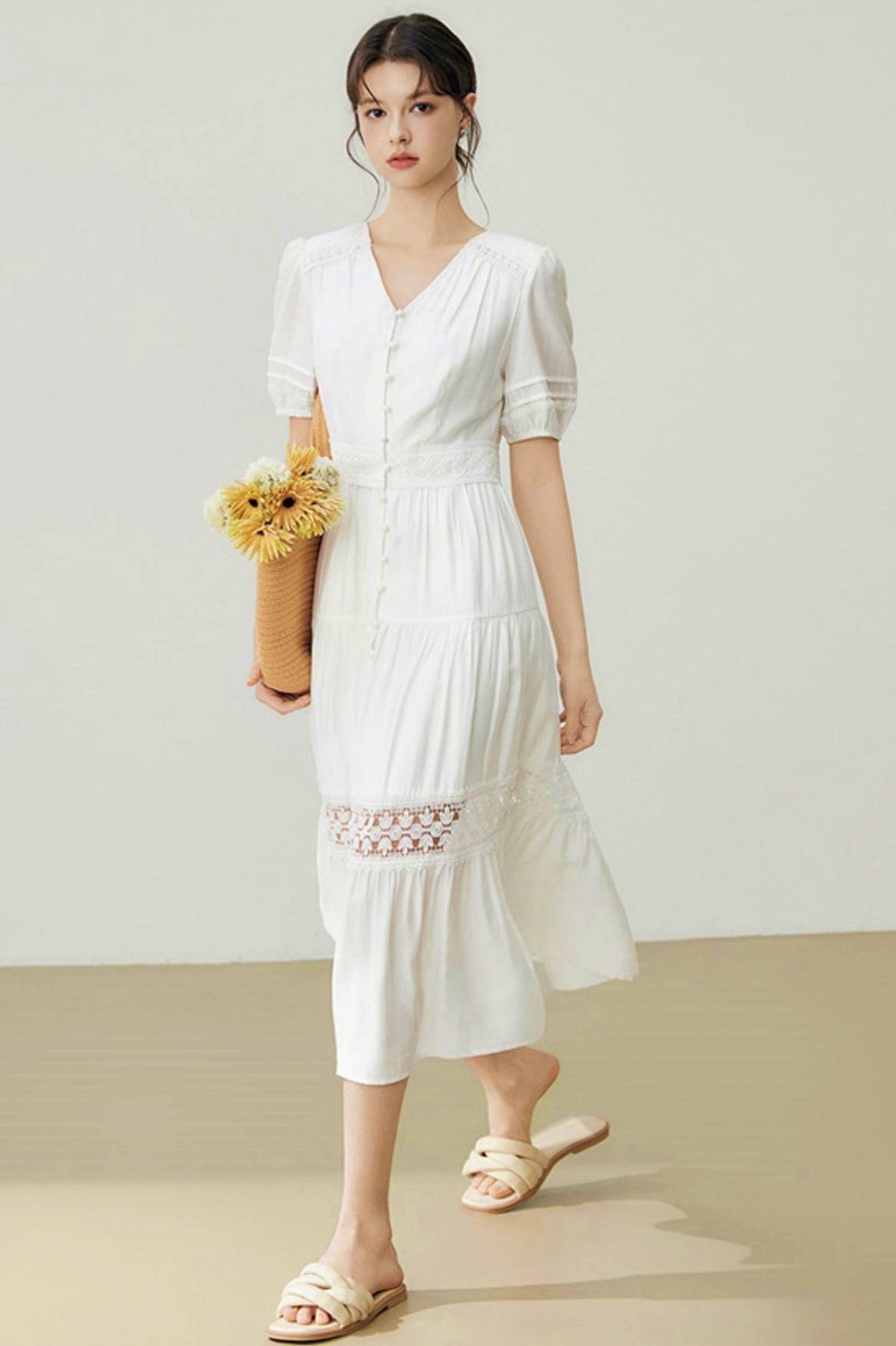 Summer Bubble Sleeve Dress
