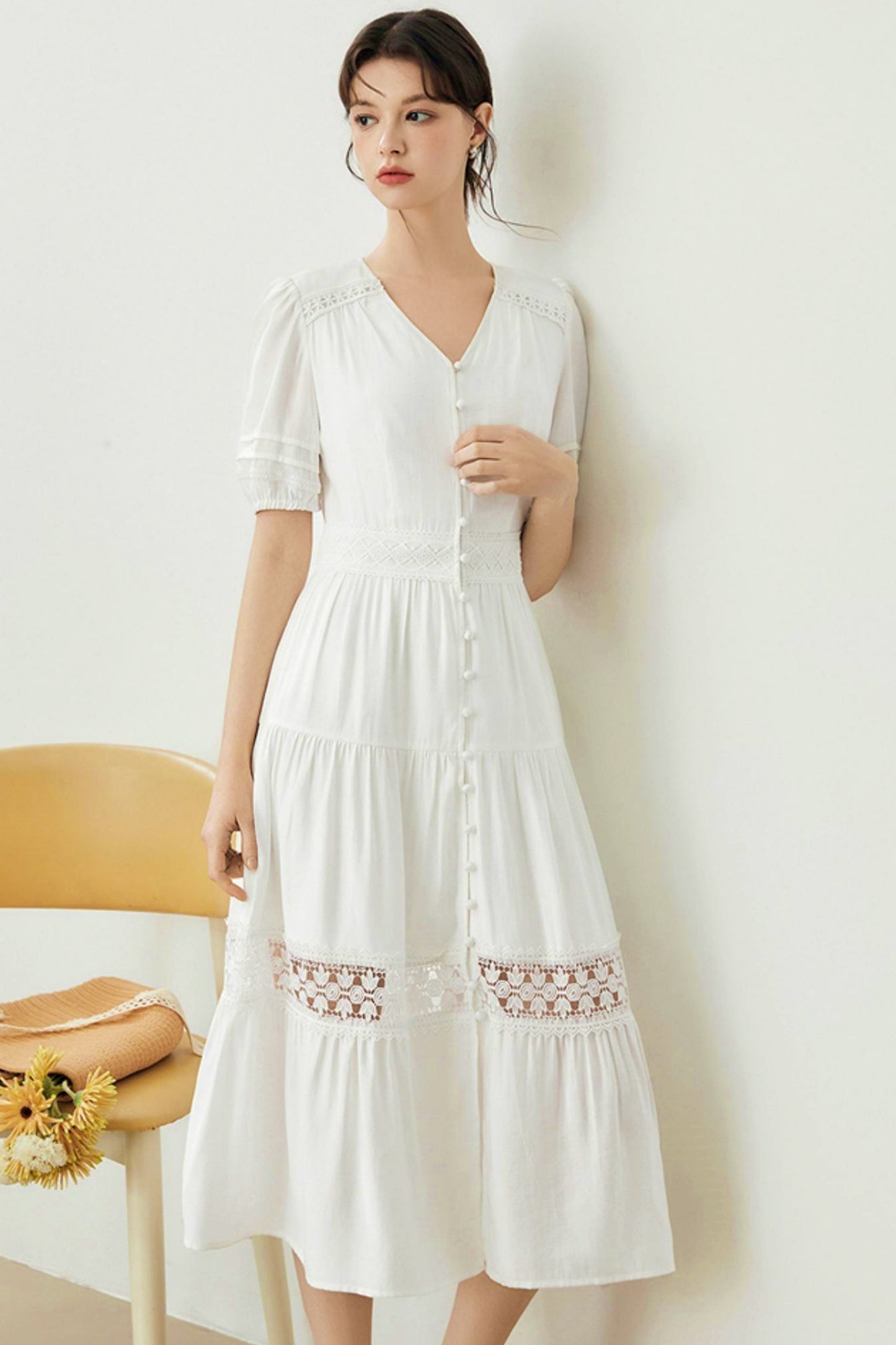 Summer Bubble Sleeve Dress