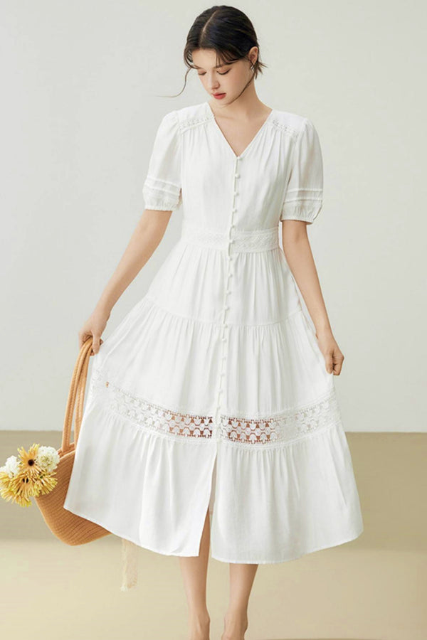 Summer Bubble Sleeve Dress