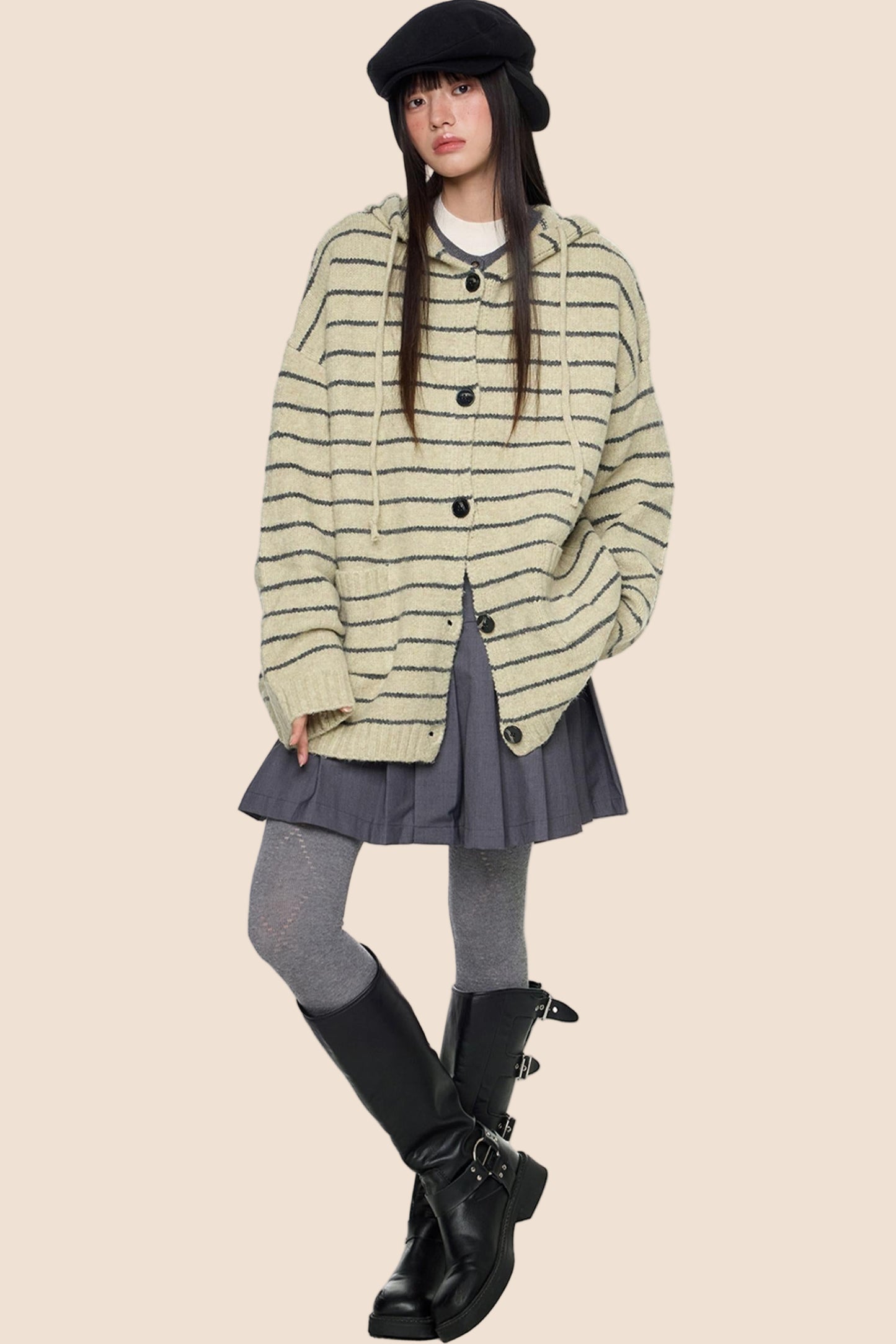 Vintage Hooded Sweater Jacket