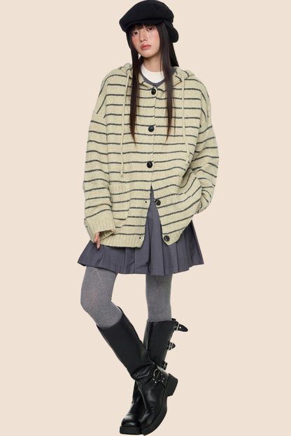 Vintage Hooded Sweater Jacket