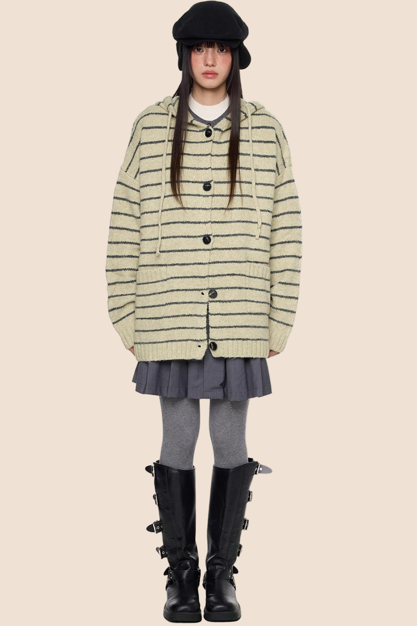 Vintage Hooded Sweater Jacket