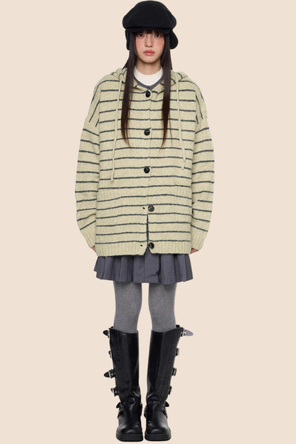 Vintage Hooded Sweater Jacket